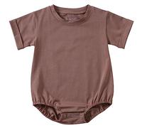 Jimonda Bodys Kurzarm für Neugeborene Baby Jungen und Mädchen aus Baumwolle,Braun 12-18Monate