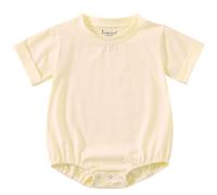 Jimonda Bodys Kurzarm für Neugeborene Baby Jungen und Mädchen aus Baumwolle,Gelb 18-24Monate