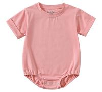 Jimonda Bodys Kurzarm für Neugeborene Baby Mädchen aus Baumwolle,Rosa 0-3Monate