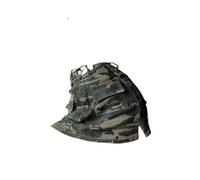 JINGBDO Damen Minirock Geteilt Split Denim Rock Frau Sommer Mit Taschen Camouflage Cargo Rock Frauen Retro Miniröcke-Armeegrün-L