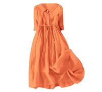 Jingmcdy Damen Sommerkleid Lang - Lockeres Strandkleid Casual Mode mit Floral Gedruckt Maxikleid für Sommer und Abendkleider mit Knopfleiste Dress