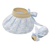 Jingyun Atmungsaktive Frauen Sommer Sonnenhut Outdoor UV-Schutz Kappe Hut Strand Urlaub Mädchen Frauen Hut Leere Top-Blau