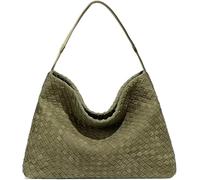 JINMANXUE Boston-Tasche für Damen, gewebte Hobo-Tragetasche, Handtasche und Geldbörsen, weibliche Umhängetasche, modische Umhängetasche, Gebürstete Buche