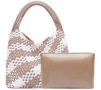 JINMANXUE Damen-Handtasche aus veganem Leder, handgewebt, modische Schultertasche, Top-Griff, All-Match-Unterarmtasche mit Geldbörse