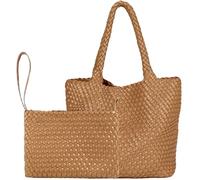 JINMANXUE Damen-Tasche in modischem Webdesign Shopping-Tasche, Reisetasche, Handtasche, Tragetasche, große Schultertaschen, 16.1" W x 7.1" D x 11" H