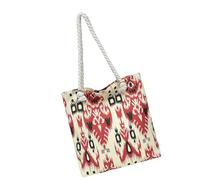 JINQIGG Ästhetische Tragetasche für Damen, wiederverwendbar, Segeltuch, Schultertasche für Shopping, Lebensmittel, Arbeit, Buch, große Kapazität, rot