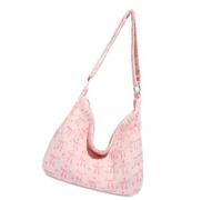 JINQIGG French Encouraged Blossomy Gerippte Handtasche, modifizierbarer Gürtel, Mehrzwecktasche, Studentententasche, bequemer Plan, rose