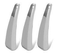 JinRuiCPeng 3 Stück Schuhlöffel Klein aus Edelstahl 16 cm, stabiler Schuhanzieher Metall mit Aufhängeloch, kompakter Shoe Horn für Reise & Alltag, für Damen, Herren, Kinder & Senioren