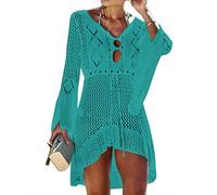Jinsha-Bikini Cover-Up Pareos-Strandponcho Strandkleider-Gestrickte Damen-Sommer - Beach Swimwear Badeanzug Kurze Dress Sexy Mode Boho Elegant Festival Outfit Bikini & Strandkleider für Damen Grün