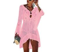 Jinsha-Bikini Cover-Up Pareos-Strandponcho Strandkleider-Gestrickte Damen-Sommer - Beach Swimwear Badeanzug Kurze Dress Sexy Mode Boho Elegant Festival Outfit Bikini & Strandkleider für Damen Rosa