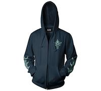 JINX World of Warcraft Shadowlands Queen of Destruction Zipper Hoodie, Herren Kapuzenpullover, Baumwollmischung, modischer Kapuzenpullover für Fans, Gamer Kleidung, Navy, L, Marine, L