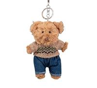Jiqoe Mini Bär Schlüsselanhänger Bär Tasche Anhänger Bär Schlüsselanhänger Rucksack Anhänger Mode Tasche Zubehör geeignet für den täglichen Gebrauch, Denim-Pullover