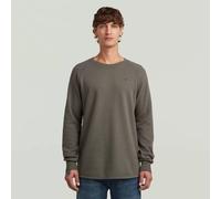 G-Star RAW Longsleeve mit Strukturmuster und Logo in Hellgrau, Größe M