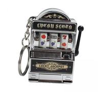 JISADER 6X Mini Spielautomaten Schlüsselanhänger, Charm, Geburtstag, Miniatur Souvenirs, Schlüsselanhänger, Obstautomaten Spielautomaten Anhänger,