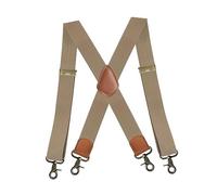 JISADER Herren-Hosenträger Rücken, lässige, robuste Hosenträger mit 4 Karabinerhaken, verstellbare Hosenträger für Kostüm, Party, Hochzeit, Beige