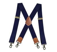 JISADER Herren-Hosenträger Rücken, lässige, robuste Hosenträger mit 4 Karabinerhaken, verstellbare Hosenträger für Kostüm, Party, Hochzeit, Marine