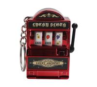 JISADER Mini-Spielautomaten-Schlüsselanhänger, Charm, Geburtstag, Miniatur-Souvenirs, Schlüsselanhänger, Obstautomaten-Spielautomaten-Anhänger, Rot