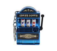 JISADER Mini-Spielautomaten-Schlüsselanhänger, Charm, Geburtstag, Miniatur-Souvenirs, Schlüsselanhänger, Obstautomaten-Spielautomaten-Anhänger, Blau