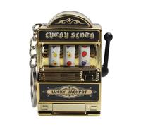 JISADER Mini-Spielautomaten-Schlüsselanhänger, Charm, Geburtstag, Miniatur-Souvenirs, Schlüsselanhänger, Obstautomaten-Spielautomaten-Anhänger, Gold