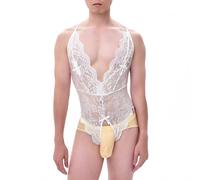 JISUXIAB Borat Mankini Badeanzug C-String Tanga Badehose Bikini Für Männer Hosenträger Slip Erotische Sexy Unterhose Atmungsaktive Baumwolle Slips Gay Weiche Unterwäsche