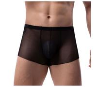JISUXIAB Netz Mesh Boxershorts Herren Durchsichtige Retroshorts Transparent Atmungsaktiv Boxer Shorts Erotische Reizwäsche Sissy Dessous Sommer Boxer Briefs Sexy Mesh Unterhose Herren Weich