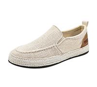 JiuQing Herren Canvas Loafers Slip-On Wanderschuhe Leinen Flache Sommer Casual Espadrilles