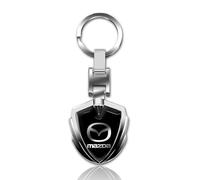 JIYIFAN Auto Schlüsselanhänger für Mazda 2 3 6 CX-3 CX-30 CX-5 CX-50 CX-60 CX-7 CX-8 CX-9 MX-5 MX-30, Schlüsselanhänger mit dem Logo für Auto Individuell als Geschenk Für Autofans,Silver