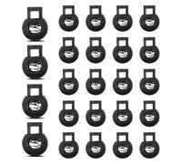 JIYIN 24 Stück 1-Loch Kordel Stopper, bis Ø 5 mm Rund Kordelklemme Schwarz Schnurstopper Federschnur Schlösser Kunststoff Single Hole Cord Locks für Kordelzug Rucksack Rucksack