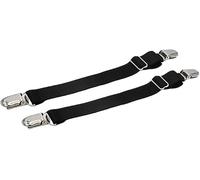 JIzian 2 Stück verstellbare schwarze elastische Doppelwege-Enten-Mund-Clips, Hemd, Strumpfband, Griff, Strumpfhalter mit robusten Clips