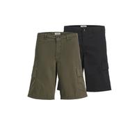 JJ REBEL Herren Jrebcarlos Rebel Cargo Short 2 Pk Mp, Black, M (2er Pack)