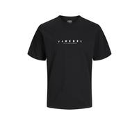 JJ REBEL Herren Jrebrocky Logo Tee Ss Crew Neck, Black, S