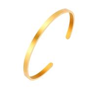 JJDreams 4MM Edelstahl Oval Offen Maschette Armband Damen Gold Armreif Stapelbar Glatt Armreif Geschenk für Frauen Freund Pärchen