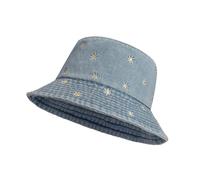 JJDreams Vintage Gestickter Fischerhut mit Gänseblümchen Trendy Washed Denim Bucket Hat Weicher und Leichter Faltbarer Sommerhut, Sonnenhut Damen