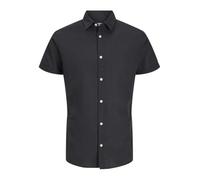 Jack & Jones Slim Fit Freizeithemd aus Baumwoll-Leinen-Mix Modell 'BREEZE' in Black, Größe M