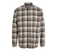 Jack & Jones Hemd JJECLASSIC Flannel Check Shirt LS SN, Flanell, kariert, Herren, Antique White, XL