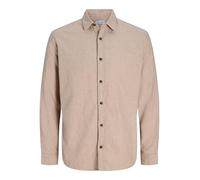 Jack & Jones Langarmhemd JJECLASSIC MELANGE L/S NOOS – Herren 100% Baumwolle Comfort Fit beige XL