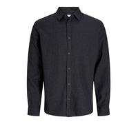 Jack & Jones Hemd JJECLASSIC Melange Shirt – Langarm, 100% Baumwolle, meliert – Gr. S dunkelgrau