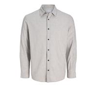 Langarmhemd JACK & JONES "JJECLASSIC MELANGE SHIRT L/S NOOS", Herren, Gr. S, primary_ausgabeGroessentyp, grau (light grau melange), Web, Obermaterial: 100% Baumwolle, meliert, Modisch, comfort fit, He