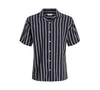 Kurzarmhemd JACK & JONES "JJEENZO STRIPE RESORT SHIRT SS SN", Herren, Gr. M, N-Gr, blau (sky captain), Web, Obermaterial: 100% Baumwolle, gestreift, modisch, relaxed fit taillenbedeckt, ohne Ausschnit
