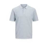 Jack & Jones Poloshirt JJEGEORGE Kurzarm Knit Chambray Blue / W Cloud Dancer S
