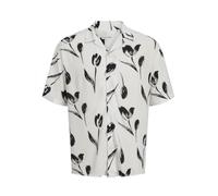 Kurzarmhemd JACK & JONES "JJEJEFF CHARGE RESORT SHIRT SS SN", Herren, Gr. S, N-Gr, rot (cloud dancer), Web, Obermaterial: 100% Viskose, bedruckt, modisch, relaxed fit taillenbedeckt, ohne Ausschnitt,