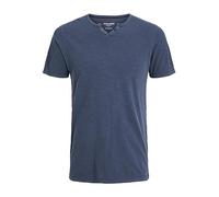 Jack & Jones T-Shirt Split mit Neck in Navy Blue L Slim Fit