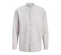 Jack & Jones Herrenhemd Mann Jjesummer Leinenmischung Bandshirt L/s Sn Grau Größe XXL