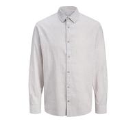 Jack & Jones Langarmhemd Esummer Linen Blend – 70% Baumwolle/30% Leinen, gestreift – S