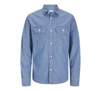Jack & Jones Herren Langarmhemd Travis Hellblau Denim Loose Fit XS