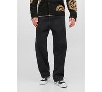 JACK & JONES Herren Jeans Schwarz Baggy Fit Alex ORIGINAL SBD 306 - Stonewashed Denim mit Knopfleiste und weiter Passform