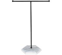 JJiaoLinin Schmuck Organizer, Schmuckständer, Metall-Schmuckständer, Metall T-Bar Schmuckhalter, T-Stange, Schmuck Aufbewahrung für Armbänder, Ohrringe, Ringe, Ketten (Weiß+Schwarz)