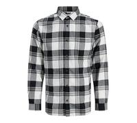 Langarmhemd JACK & JONES "JJJAMES BUFFALO SHIRT LS", Herren, Gr. L, N-Gr, cloud dancer, Web, Obermaterial: 60% Baumwolle, 40% Polyester, kariert, regular fit normal, Hemden (32588623-L) cloud dancer