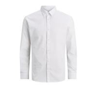 Langarmhemd JACK & JONES "JJJOE SHIRT LS PLAIN", Herren, Gr. XXL, N-Gr, weiß, Web, Obermaterial: 65% Polyester, 35% Baumwolle, unifarben, slim fit normal, 2-Knopf-Manschette, Hemden (37226039-XXL) wei
