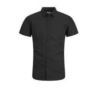 Kurzarmhemd JACK & JONES "JJJOE SHIRT SS PLAIN", Herren, Gr. XL, N-Gr, schwarz, Web, Obermaterial: 65% Polyester, 35% Baumwolle, unifarben, slim fit hüftlang, Hemden (62294545-XL) schwarz